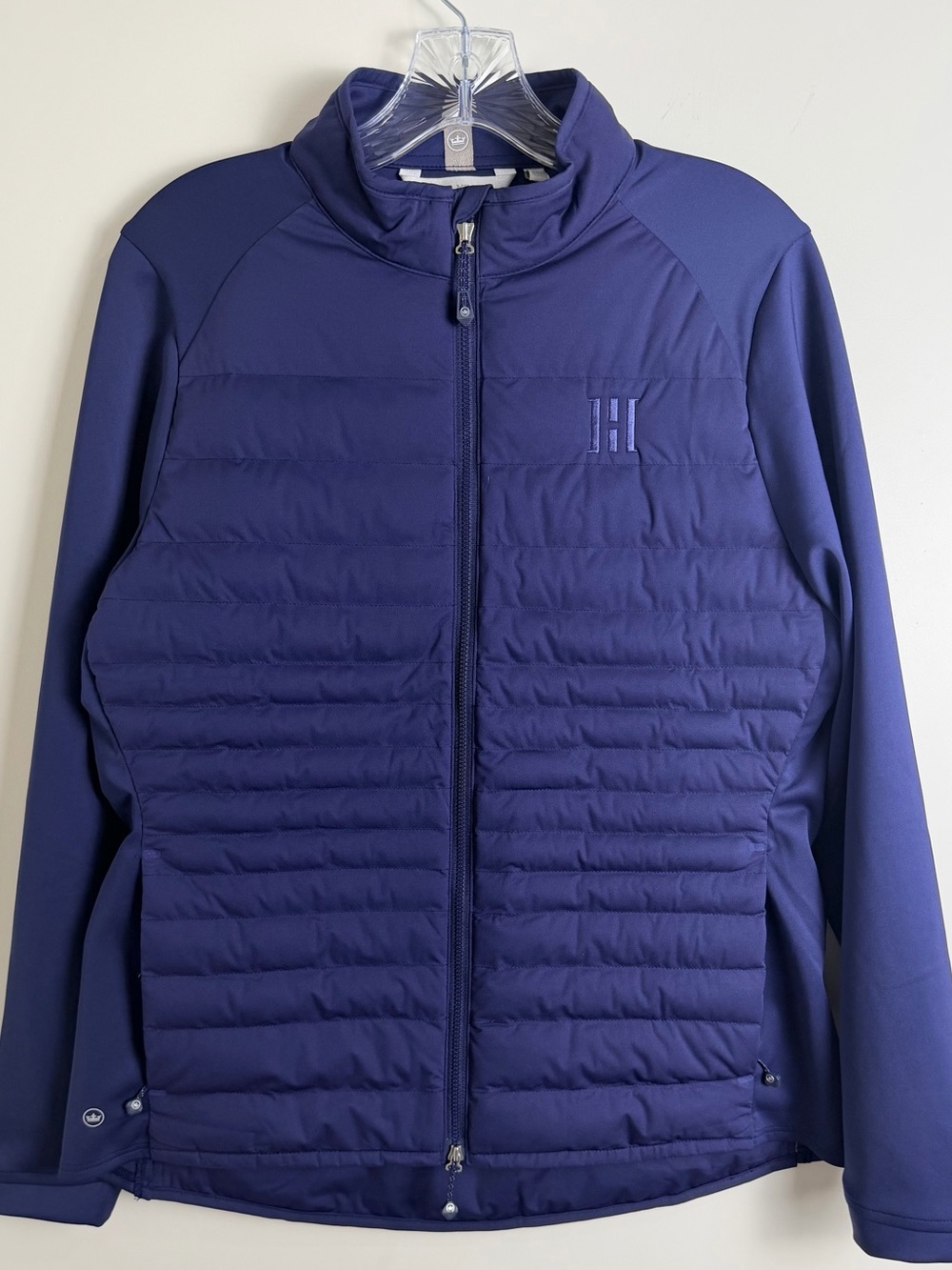 Peter Millar Merge Elite Women’s Jacket Size L Blue Quilted 4-Way Stretch